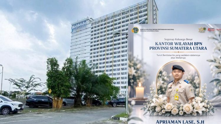 Pegawai BPN Nias, Apriaman Lase diduga jatuh dari Lantai 12 Skyview Setia Budi Apartment Medan Jln. Abdul Hakim, Padang Bulan, Selayang I, Medan Selayang. (Foto Ist)