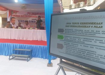 Anggota DPRD Kota Medan Binsar Simarmata sosialisasi pembinaan ideologi Pancasila dan Wawasan Kebangsaan (Wasbang). (Foto Ist)