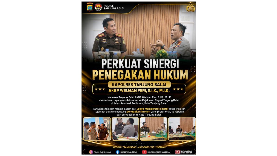 Kapolres Tanjungbalai AKBP Welman Feri, SIK MIK silaturahmi ke Kantor dan Kejari Tanjungbalai