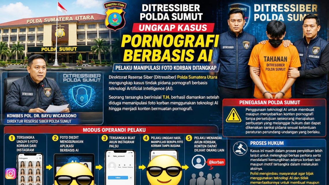 Ditressiber Polda Sumut mengungkap kasus pornografi berbasis AI. (Foto Ilustrasi jurnalx.co.id )
