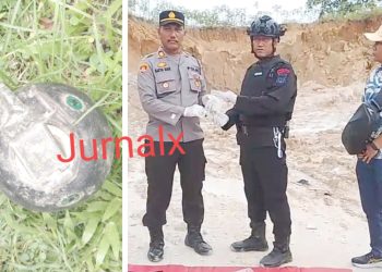 Panit III Subden IV IPDA Bambang Sudirmanto, SH serahkan barang bukti serpihan granat sudah didisposal kepada Kapolsek Siantar Martoba AKP Martua Manik SH. MH