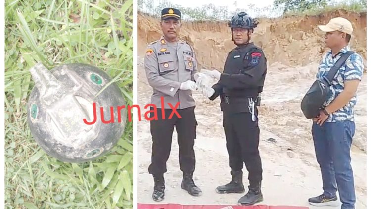 Panit III Subden IV IPDA Bambang Sudirmanto, SH serahkan barang bukti serpihan granat sudah didisposal kepada Kapolsek Siantar Martoba AKP Martua Manik SH. MH