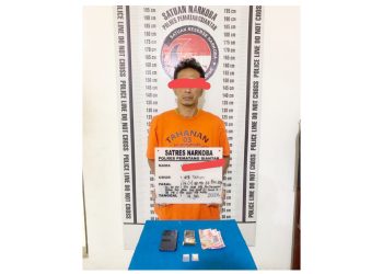 Tersangka MN dan barang bukti diamankan di Sat Resnarkoba Polres Pematangsiantar