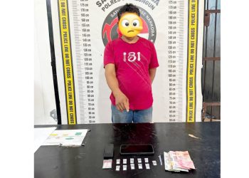 Tersangka D dan barang bukti