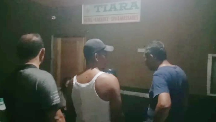 Kapolsek Tanah Jawa Kompol Banuara Manurung SH saat temukan remaja 15 tahun di Penginapan di Pematangsiantar