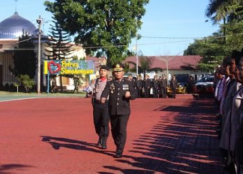 Koleh Kapolres Simalungun AKBP Marganda Aritonang, S.H., S.I.K., M.M pimpin langsung upacara puncak HUT Bhayangkara Ke 80