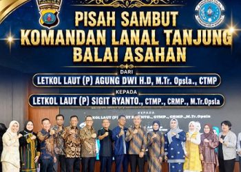 Kapolres Tanjungbalai AKBP Welman Feri, SIK, MIK Hadiri Pisah Sambut Danlanal TBA dari Letkol Laut (P) Agung Dwi H.D kepada Letkol Laut (P) Sigit Riyanto