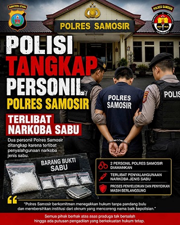 Polres Samosir menangkap dua personelnya karena terlibat narkoba. (Foto Ilustrasi jurnalx.co.id)