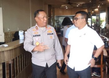 Kapolres Simalungun AKBP Marganda Aritonang, S.H. S.I.K. M.M bersama Kajari Simalungun Munawal Hadi, S.H., M.H coffee morning