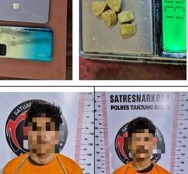 kedua tersangka dan barang bukti
