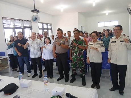 Kapolsek Siantar Marihat AKP David Eka Putra SH bersama Forkopimca Siantar Marimbun mengikuti kegiatan rapat koordinasi (Rakor) tim terpadu penanganan konflik sosial