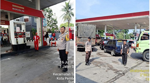 Polres Pematangsiantar Monitoring dan Pengamanan Distribusi BBM di SPBU