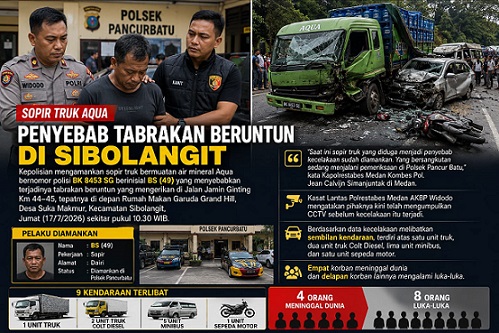 Polisi telah mengamankan supir truk bermuatan air mineral Aqua BK 8453 SG. (Foto Ilustrasi jurnalx.co.id)
