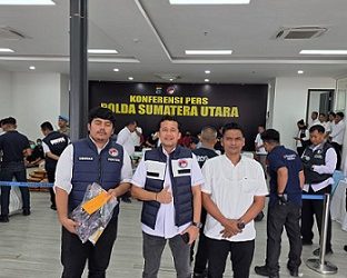 Kasat Narkoba Polres Tanjungbalai AKP Yudi Fitriansyah Hadiri Konferensi Pers Ungkap Narkoba Polda Sumut