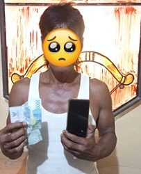 Pelaku Waluyo dan barang bukti