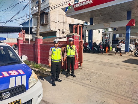 Sat Lantas Polres Tanjungbalai Patroli SPBU