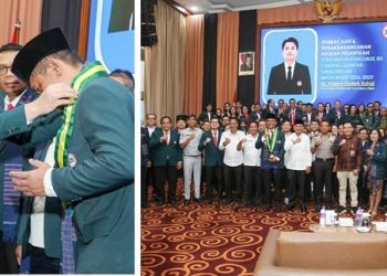 Pengurus IDI Cabang Pematangsiantar-Simalungun yang dilantik photo bersama Sekretaris IDI Sumut dan para undangan yang hadir