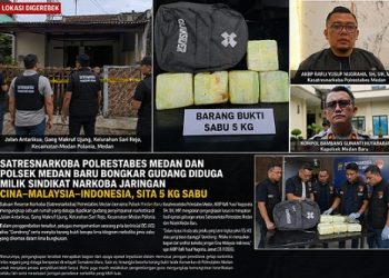 Tim gabungan Satuan Resnarkoba Polrestabes Medan dan Polsek Medan Baru gerebek rumah dijadikan gudang narkoba yang diduga milik sindikat narkoba jaringan Cina - Malaysia - Indonesia di Medan Polonia. (Foto Ilustrasi jurnalx.co.id)