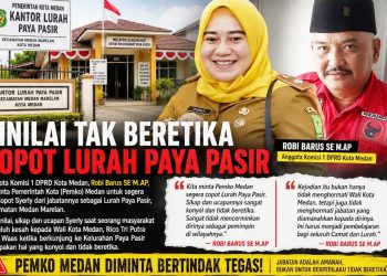 Anggota DPRD Kota Medan, Robi Barus-Lurah Paya Pasir. (Foto Ist)