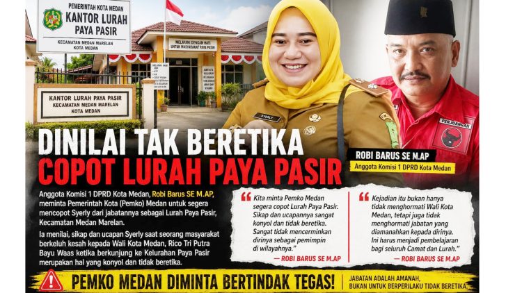 Anggota DPRD Kota Medan, Robi Barus-Lurah Paya Pasir. (Foto Ist)