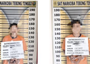 Kedua pelaku IP dan T beserta barang bukti