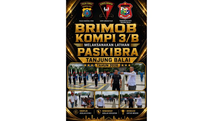 Wadanki 3/B Sat Brimob Tanjungbalai IPTU Erwin Yulianto,S.Sos.I Pimpin Latihan Paskibraka Kota Tanjungbalai