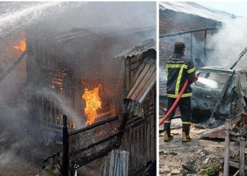 Dua unit rumah di Jalan Sumber Jaya 1 terbakar