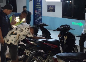 Empat sepedamotor knalpot Brong "dikandangkan" di Kantor Sat Lantas