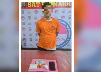 Tersangka MA alias As dan barang bukti