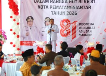 Wali Kota Pematangsiantar Wesly Silalahi SH MKn menghadiri acara Temu Ramah dan Sarasehan HUT Ke 81 RI Tahun 2026, di rumah dinas wali kota