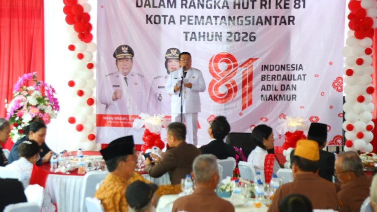 Wali Kota Pematangsiantar Wesly Silalahi SH MKn menghadiri acara Temu Ramah dan Sarasehan HUT Ke 81 RI Tahun 2026, di rumah dinas wali kota