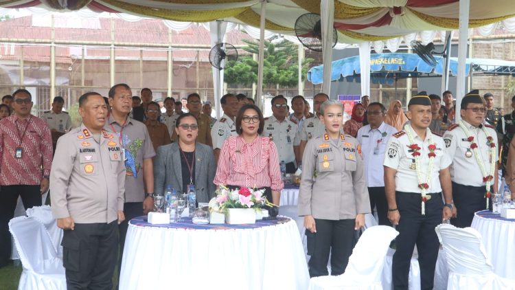 Kapolres Simalungun AKBP Marganda Aritonang, S.H. S.I.K. M.M dan Kapolres Pematangsiantar AKBP Sah Udur T.M. Sitinjak SH. SIK. MH menghadiri Pisah Sambut Kalapas Kelas IIA Pematangsiantar