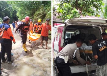 Jenajah korban saat dievakuasi dari TKP dan dibawa pulang dari ruangan jenajah