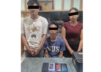 Tiga remaja pengedar vape narkoba yang ditangkap polisi. (Foto Ist)