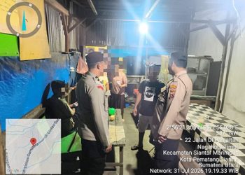 personil piket Polsek Siantar Marihat respon cepat melakukan pengecekan adanya keributan di Jalan D.I. Panjaitan