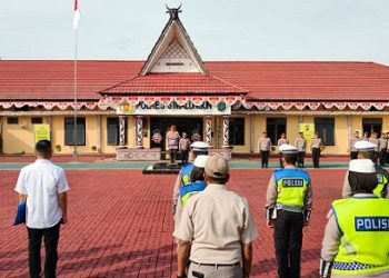 Kapolres Simalungun AKBP Marganda Aritonang, S.H. S.I.K. M.M pimpin kegiatan Apel Pagi personel