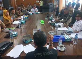 Rapat Dengar Pendapat (RDP) terkait pembangunan hotel di kawasan Jalan Raden Saleh Dalam No 65 , Kelurahan Kesawan, Kecamatan Medan Barat (Foto Ist)