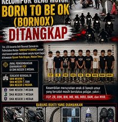 Anggota geng motor Bornox ditangkap polisi dari tiga sekoah di Medan. (Foto Ist)