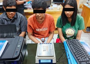 Tiga wanita pengedar sabu di Jalan Perintis, Kecamatan Percut Sei Tuan, Kabupaten Deli Serdang. (Foto Ist)