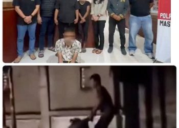 Polres Pelabuhan Belawan amankan pelaku penganiayaan wanita yang viral di media sosial (medsos). (Foto Ist)