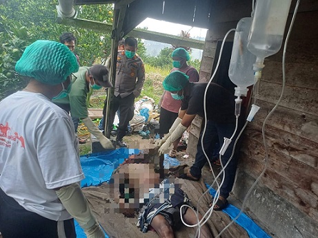 Jenajah korban JMS saat di TKP
