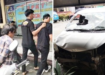 S dan temannya saat diamankan diruangan Pamapta Polres Pematangsiantar