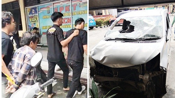 S dan temannya saat diamankan diruangan Pamapta Polres Pematangsiantar
