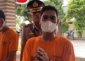 Pelaku yang membuat laporan palsu jadi korban begal dan penadah sepeda motor yang ditangkap polisi. (Foto Ist)