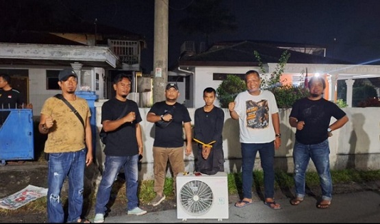 Kanit Jatanras IPDA B Situngkir dan Tim Opsnal saat menangka pelaku IS alias Iwan Batak di TKP