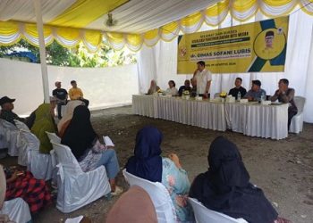 Anggota DPRD Kota Medan dari Fraksi Partai Golkar, dr Dimas Sofani Lubis saat pelaksanaan Sosialisasi Perda Kota Medan Nomor 4 Tahun 2012 tentang Sistem Kesehatan. (Foto Ist)