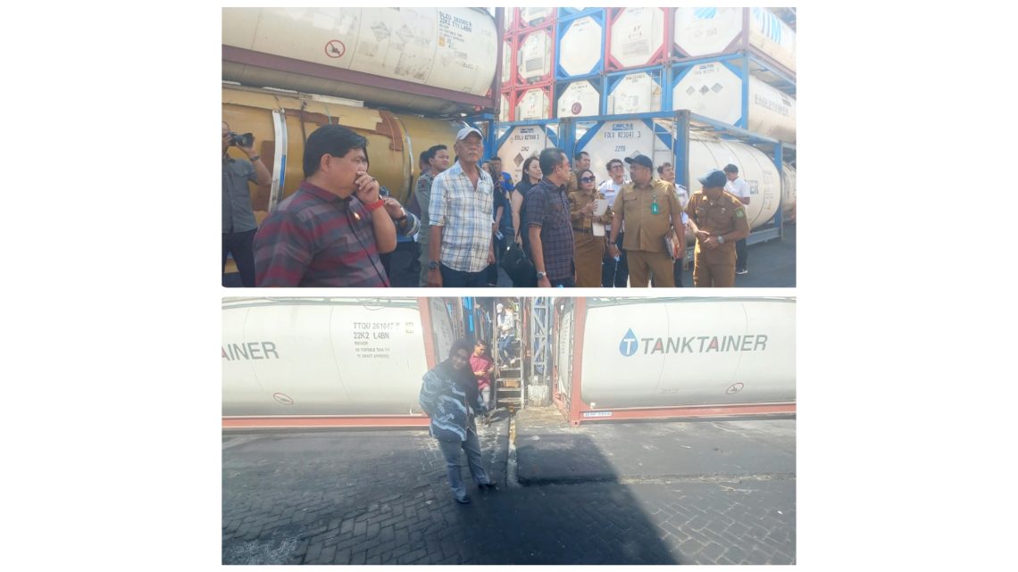 Komisi 4 DPRD Medan dipimpin Paul Mei Anton Simanjuntak anggota Lailatul Badri saat sidak ke PT Mitra Jaya Bahari perusahaan depo kontainer di Jl Raya Pelabuhan, Gabion, Kecamatan Medan Belawan. (Foto Romulo Sinaga /jurnalx.co.id)