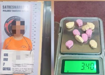 Tersangka MAIS alias Ican dan barang bukti