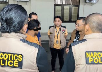 Penjual nasi goreng di Jalan Tuasan, Medan Tembung yang ditangkap polisi. (Foto Ist)