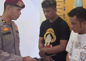Dua pelaku curanmor yang ditangkap personil Polsek Medan Kota. (Foto Ist)
